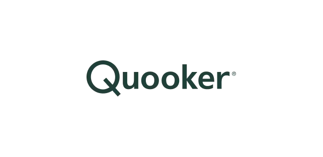 Green lowercase wordmark reading "Quooker" on a black background, with a circular "Q" logo at the start.